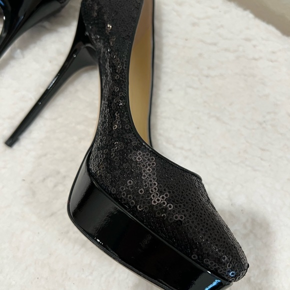 Jimmy Choo COSMIC Black Sequin Patent Leather Platform - Picture 13 of 13